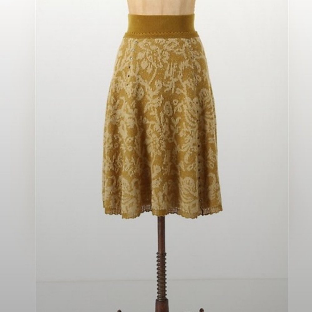 Anthropologie Moth Flared Sweater Skirt
